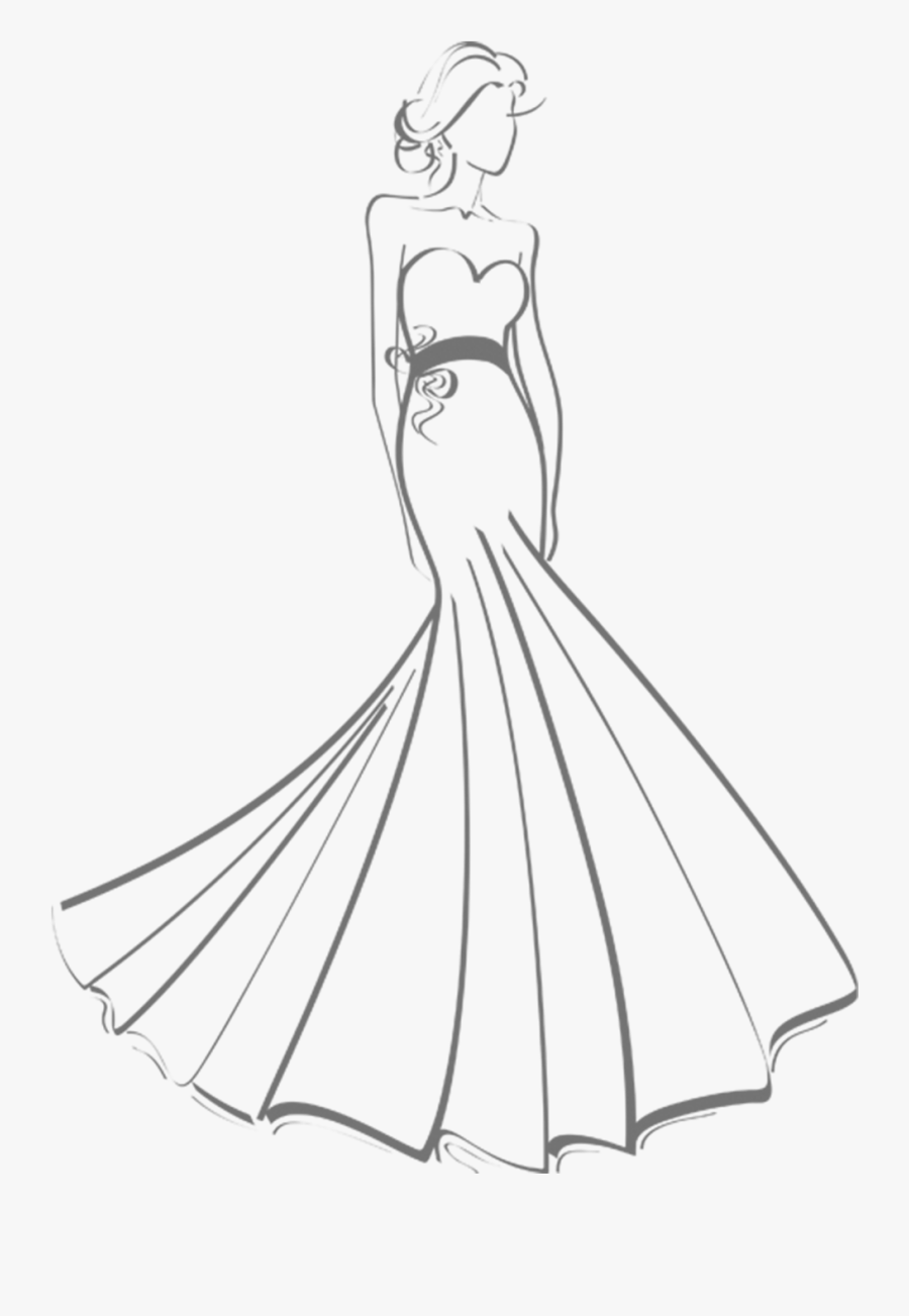 Drawing Transparent Dress - Vertical Line Dress Drawing, Transparent Clipart