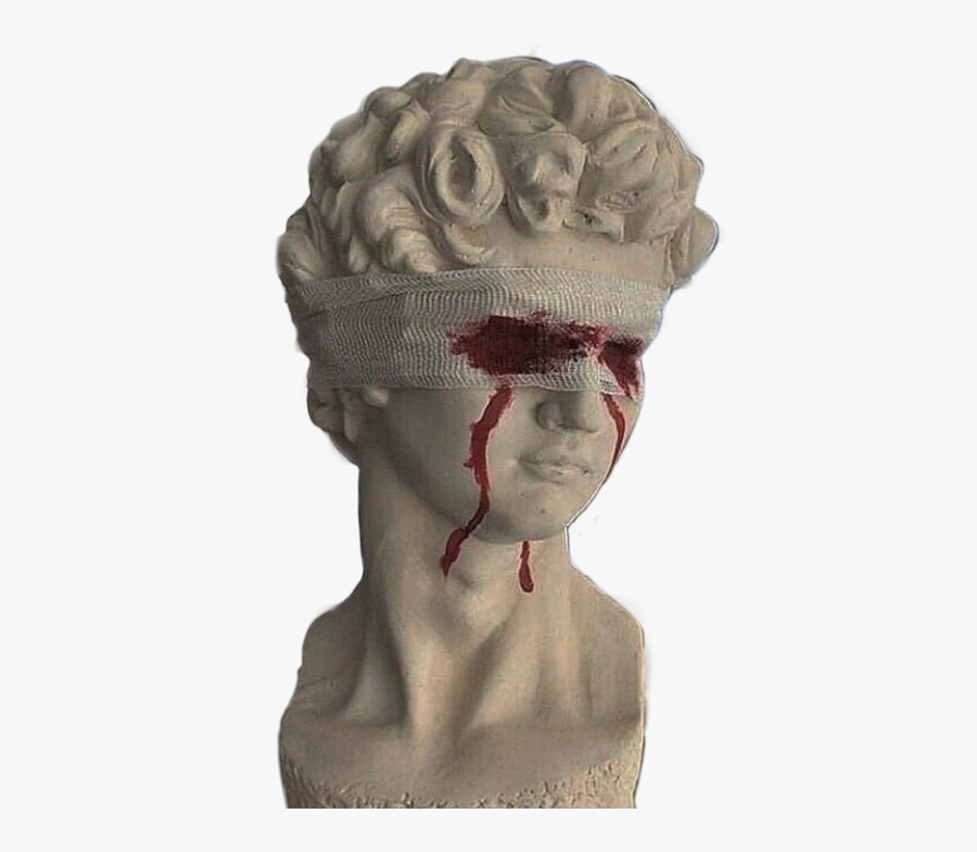 Transparent Blindfolded Person Clipart Sculpture With Blood In Eyes