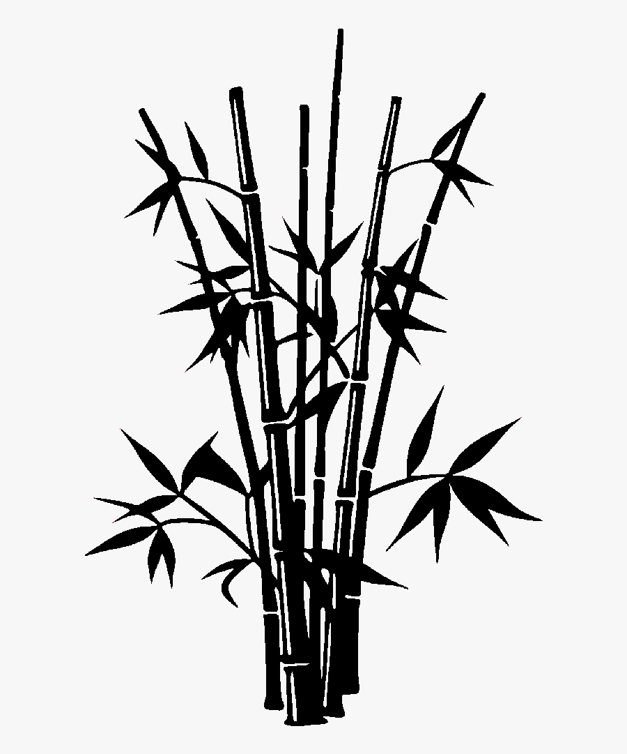 Bamboo Drawing Silhouette - Bamboo Silhouette, Transparent Clipart