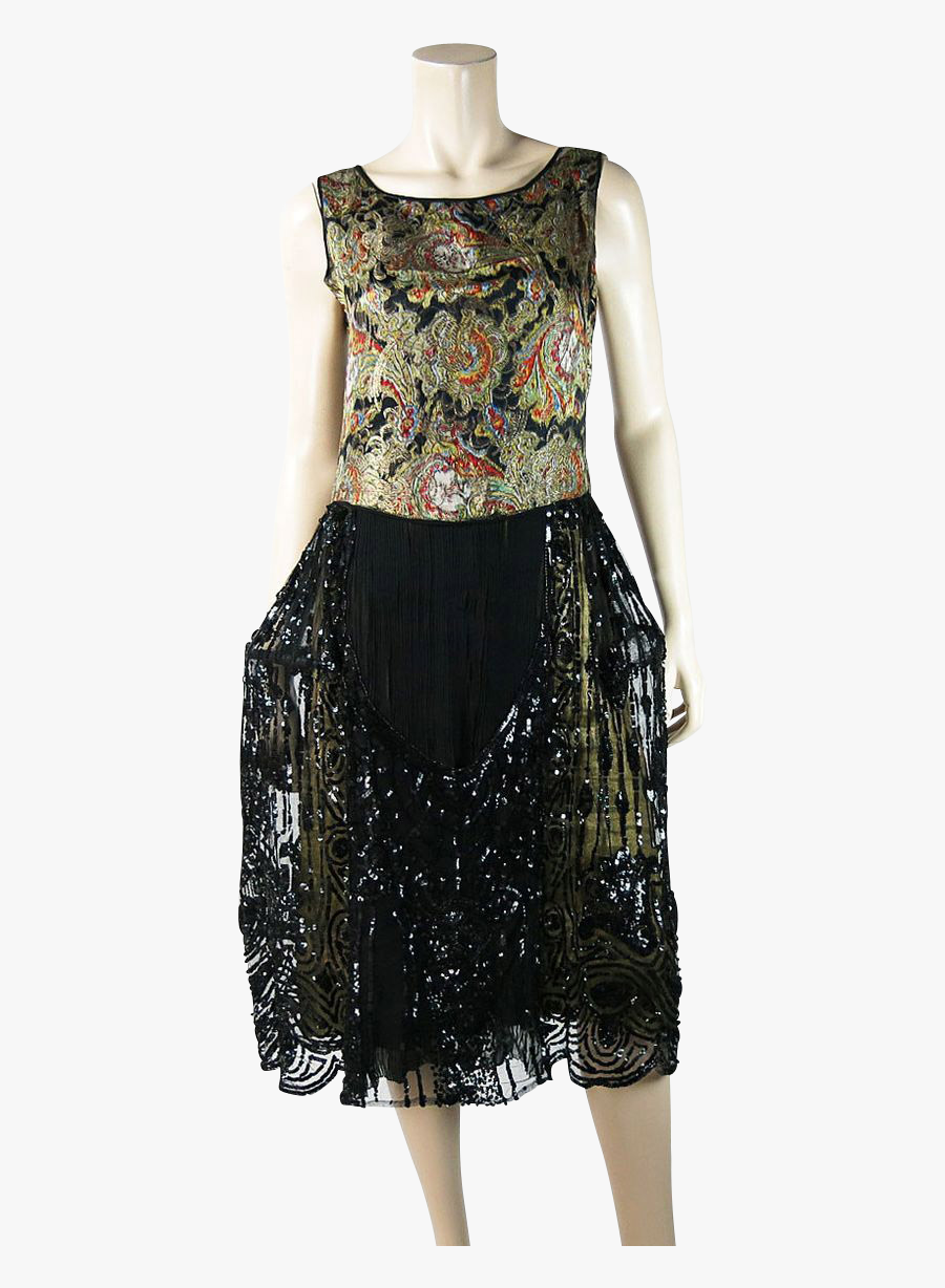 Vintage S Beaded Sequined - Day Dress, Transparent Clipart