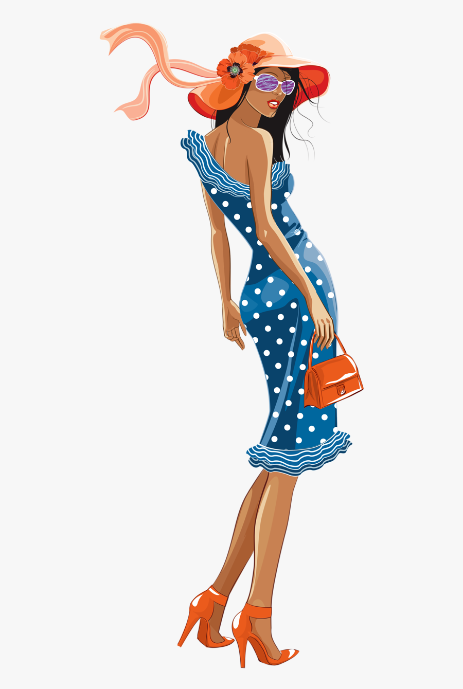 Be Inspirational ❥ - Mulheres Vestido De Bolinhas Vetor, Transparent Clipart