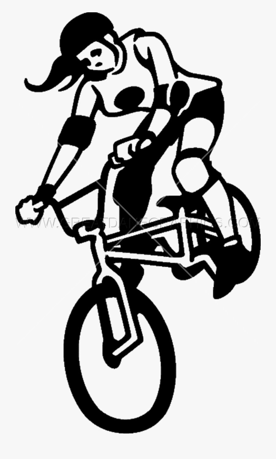 Bmx Rider Png - Girl Bmx Rider Silhouette, Transparent Clipart