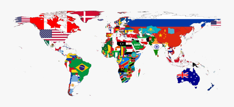 World Map By Flags, Transparent Clipart