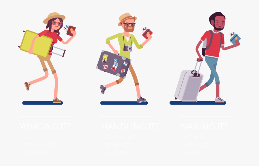 Airport Clipart Traveler - Dibujo Chica Llegando Tarde Viaje, Transparent Clipart