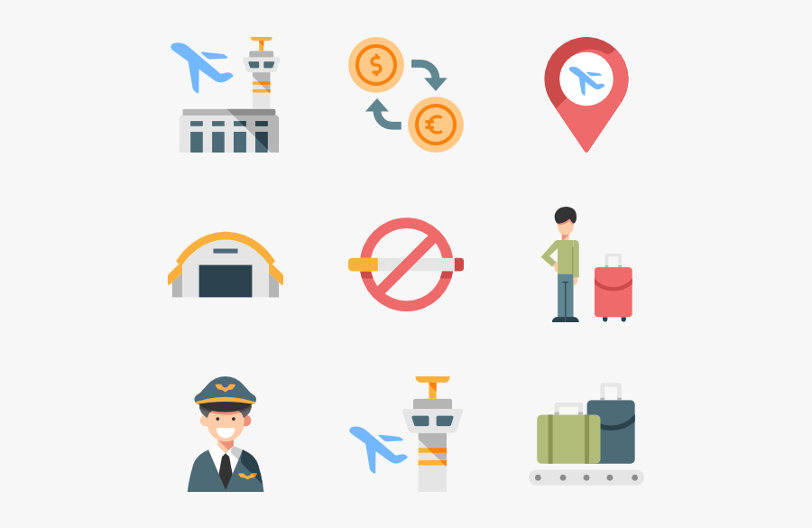 Airport Vector Infographic - Airport Flaticon Png, Transparent Clipart