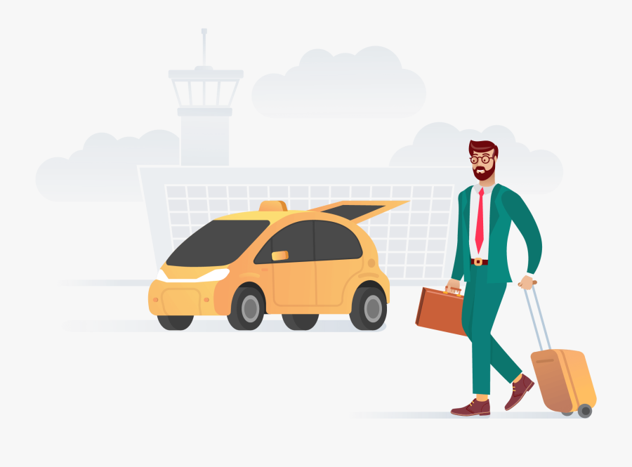 Airport Transport Taxi - Subcompact Car, Transparent Clipart