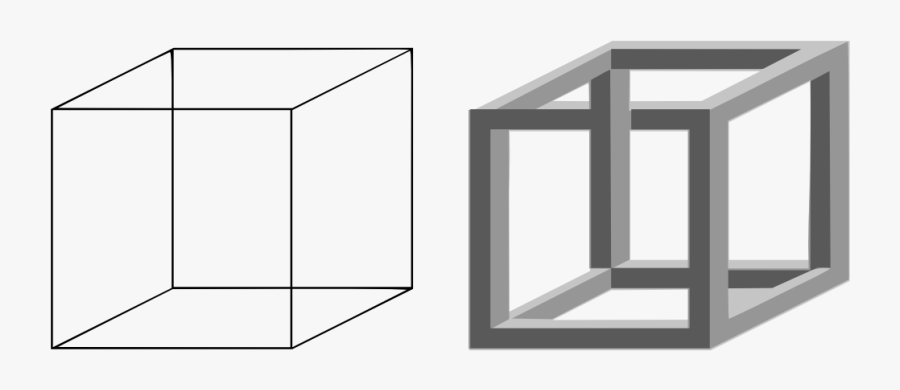 Necker Cube And Impossible Cube - Necker Cube, Transparent Clipart