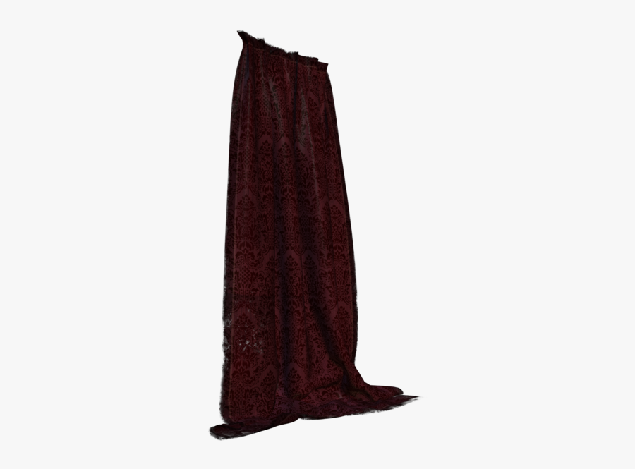 Deep Red Curtains Cut - Curtains Side View Png, Transparent Clipart