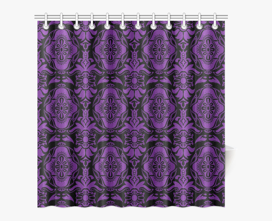 Halloween Goth Purple Damask - Damask Purple Shower Curtain, Transparent Clipart