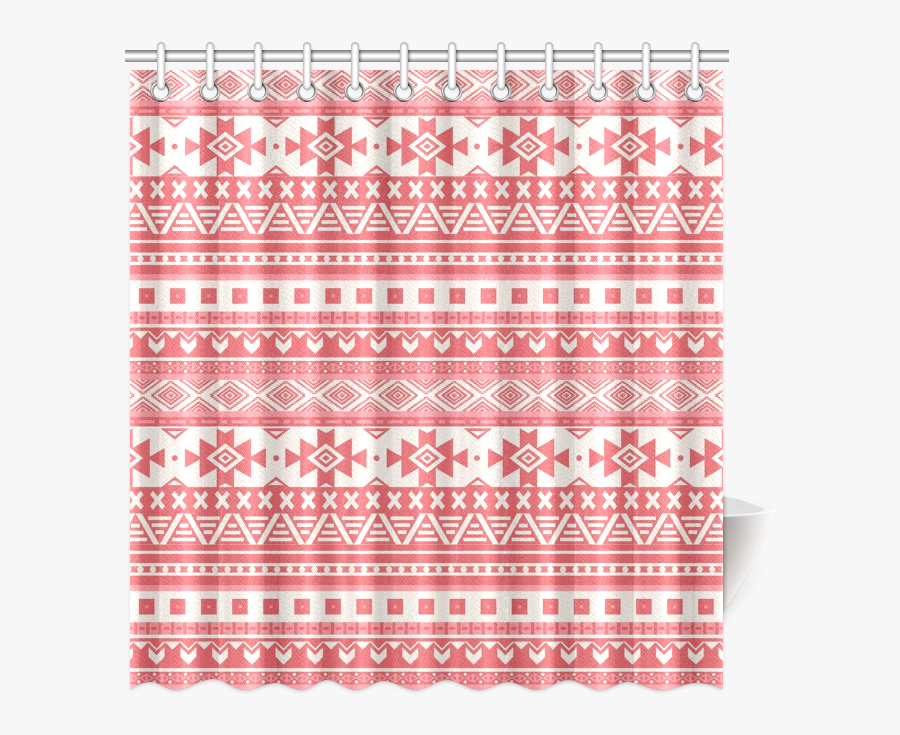 Fancy Tribal Border Pattern 08 Red Shower Curtain 69"x72" - Curtain, Transparent Clipart