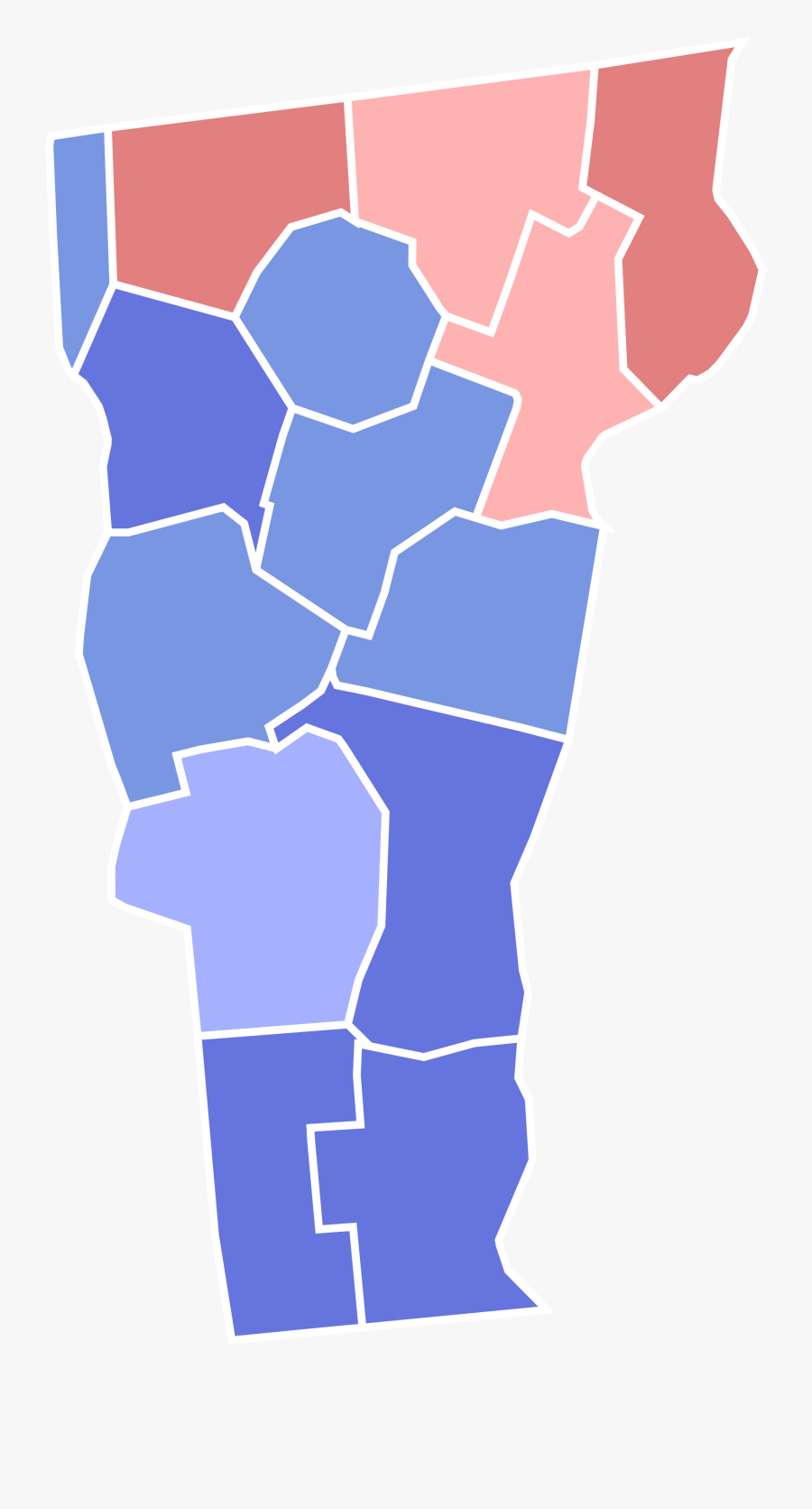 File Vermont Results By - Vermont Election Results By County, Transparent Clipart