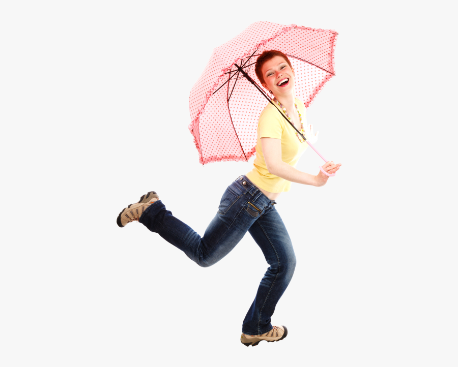 Girl With Umbrella Transparent, Transparent Clipart