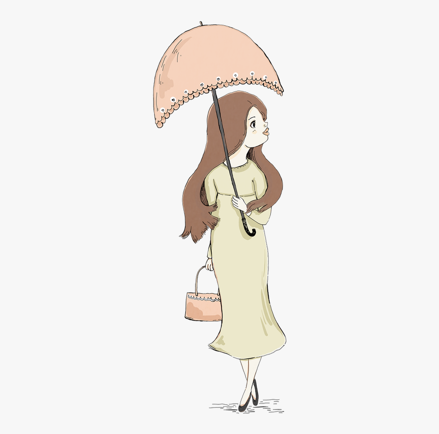 Lady Lady With Umbrella Woman - Good Morning Rainy Thursday Morning, Transparent Clipart