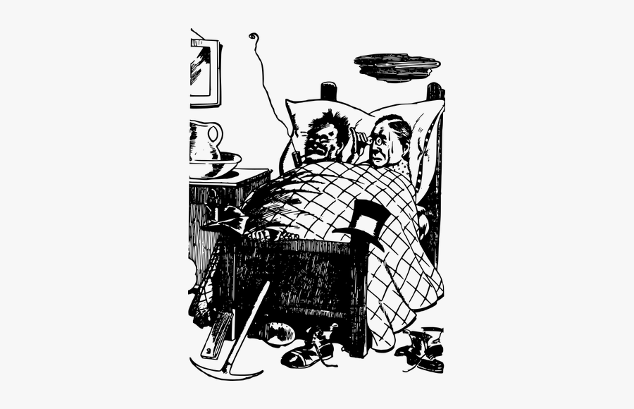 Two Men In Bed - Two Men In A Bed Cartoon, Transparent Clipart