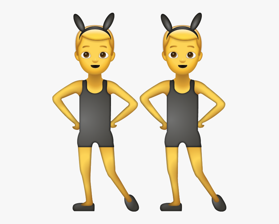 Transparent Bunny Ears Clipart - Men With Bunny Ears Emoji, Transparent Clipart