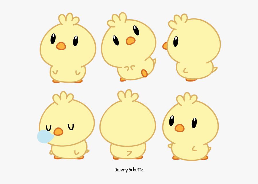 Drawn Duck Kawai - Cute Baby Chicken Drawing, Transparent Clipart