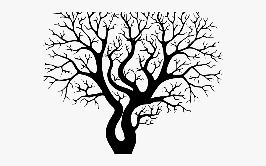Bare Tree Branches Silhouette, Transparent Clipart