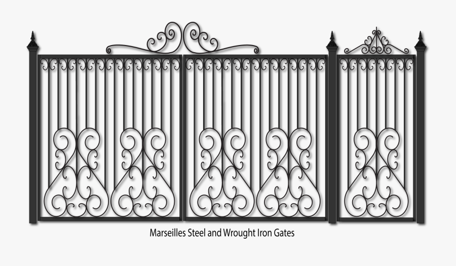Marseilles And Wrought Gates - Iron Gate Design Png, Transparent Clipart