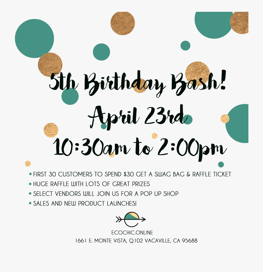 5th Birthday Bash - Graphic Design, Transparent Clipart