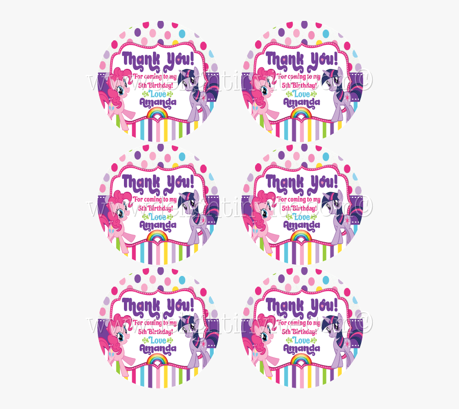 Transparent 5th Birthday Clipart - Sticker My Little Pony Thank You Tag, Transparent Clipart