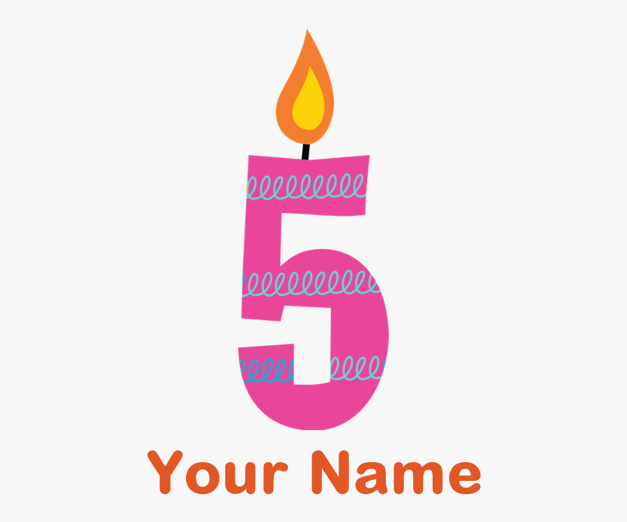 5th Birthday Candle - 10 Birthday Candle Png, Transparent Clipart