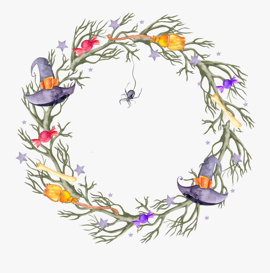 Wreath Clipart Halloween - Halloween Wreath Freepik, Transparent Clipart