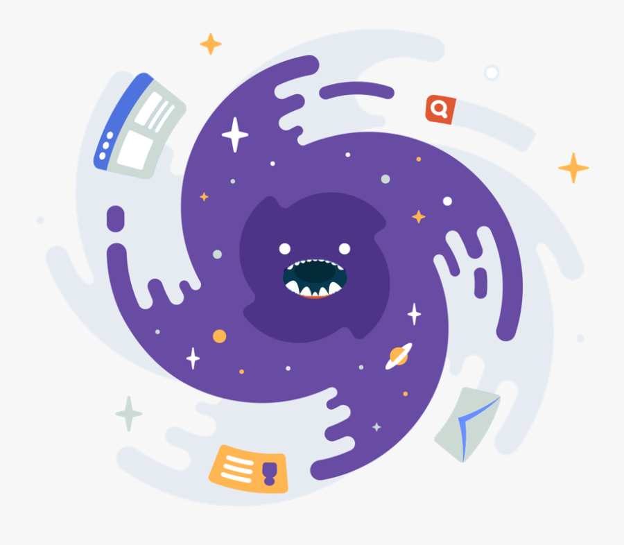 Flat Design Black Hole, Transparent Clipart