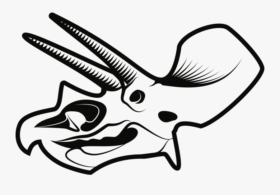 Line Art,head,coloring Book - Clipart Dinosaur Skull Outline, Transparent Clipart
