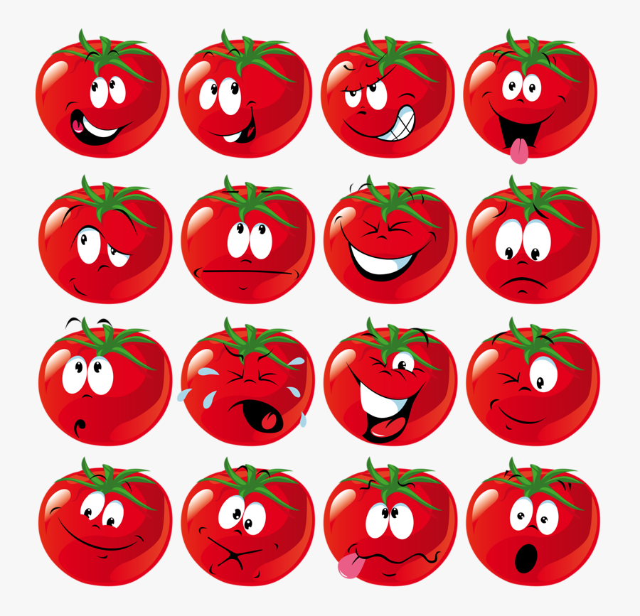 Cartoon Tomato Slice With Face, Transparent Clipart