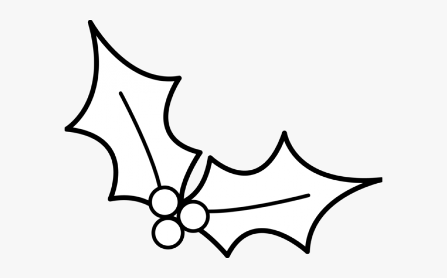 Holiday Clipart Leaves - Black And White Holly, Transparent Clipart