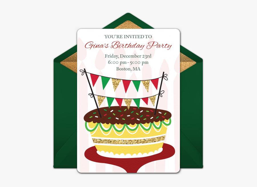 Gotta Love This Free "holiday Birthday Cake - Dave And Busters Invitation Template, Transparent Clipart