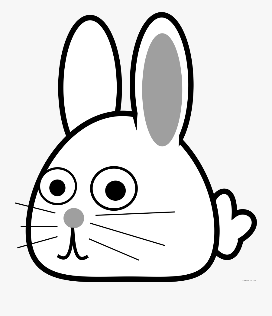 Spring Bunny Animal Free Black White Clipart Images - Kepala Kelinci Vektor, Transparent Clipart