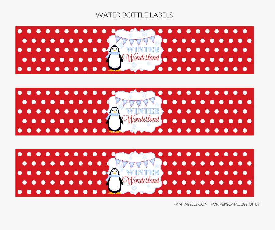 Transparent Christmas Label Png - Christmas Water Bottle Label, Transparent Clipart