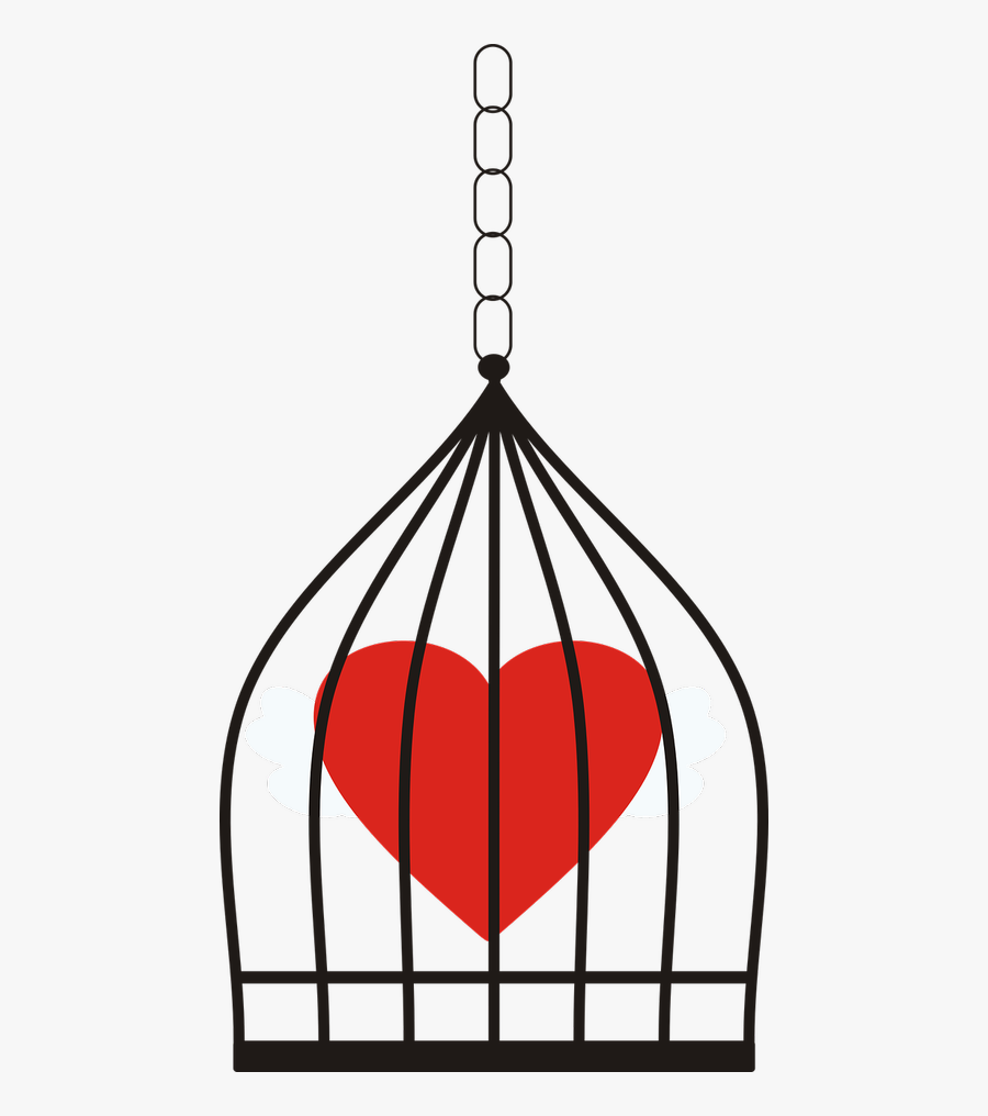Cage Single Pendant - Corazon En Jaula Png, Transparent Clipart