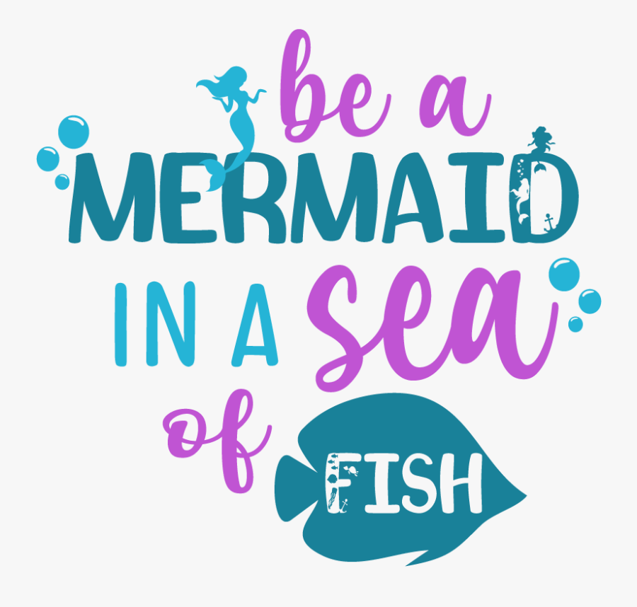 Mermaid In A Sea Of Fish, Transparent Clipart