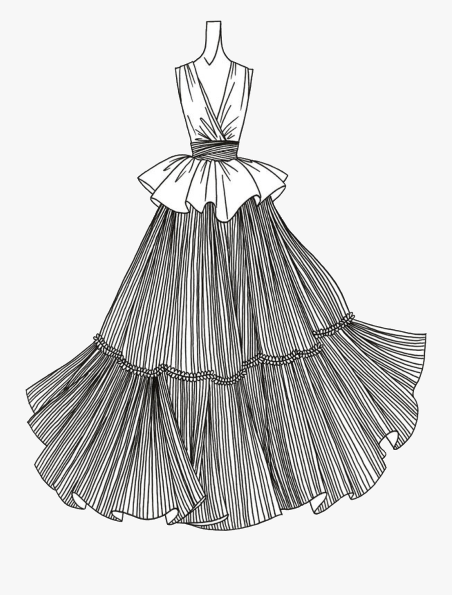Butter Drawing Dress And Brouillon Skirt Drawing Dress - ภาพ วาด ชุด กระโปรง, Transparent Clipart