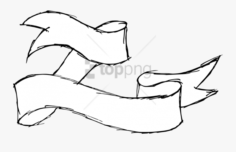 White Banner Ribbon Png - Hand Drawn Banner Transparent, Transparent Clipart
