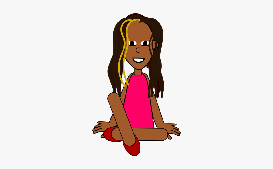 Afroamerican Girl Sitting - Morena Clipart, Transparent Clipart