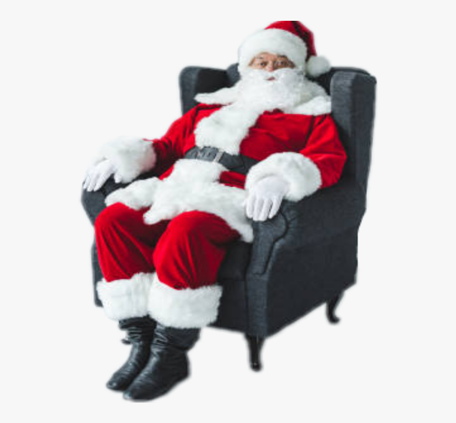 #ftestickers #santa #sit #relax #chair #christmas @danial8986 - Santa Sitting On Chair, Transparent Clipart