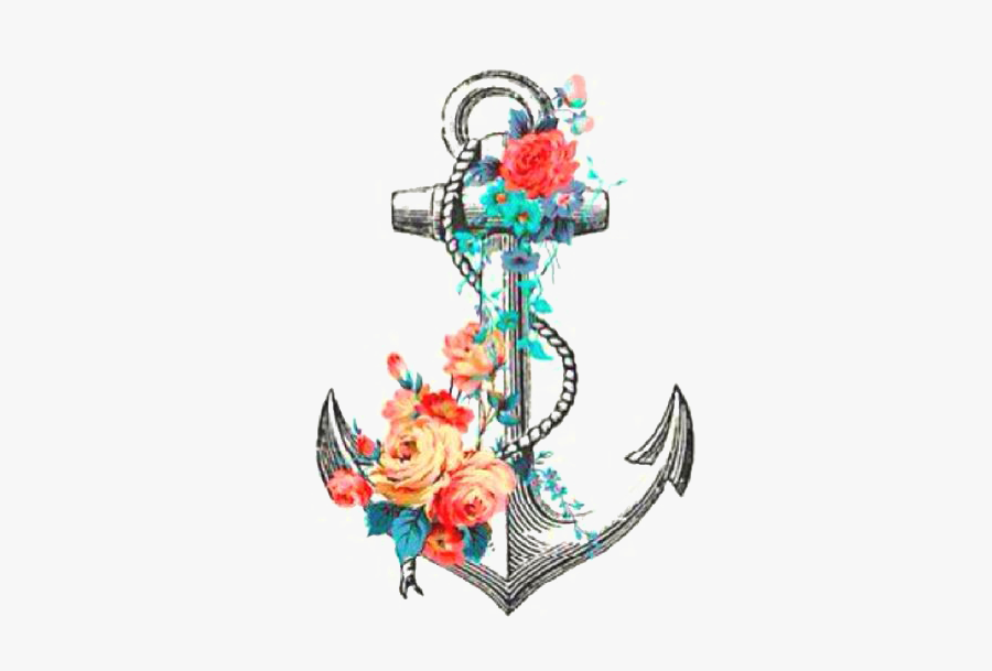 Tattoo Drawing Flower Anchor Rose Free Photo Png - Anchor With Flowers Png, Transparent Clipart