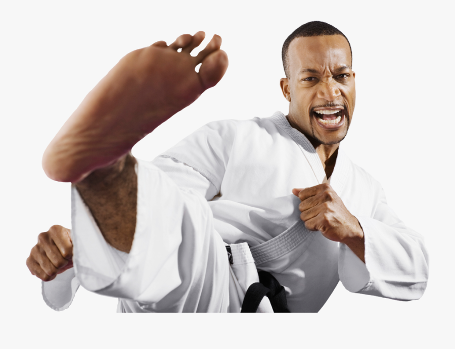 Man Kick Karate , Transparent Cartoons - Martial Arts Kick, Transparent Clipart
