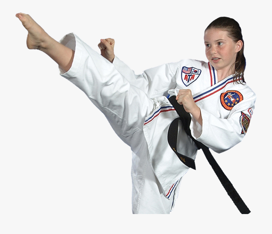 Girl High Kicking - Martial Arts Girl, Transparent Clipart