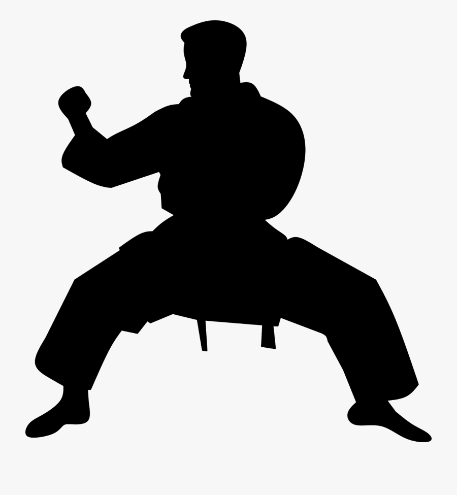 Transparent Karate Silhouette Png - Karate Punch Silhouette, Transparent Clipart