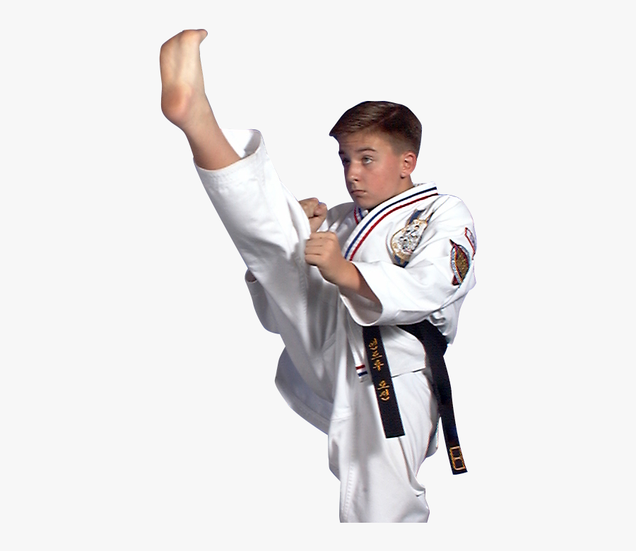 Teen Boy Karate Kicking - Karate Teen Boy, Transparent Clipart