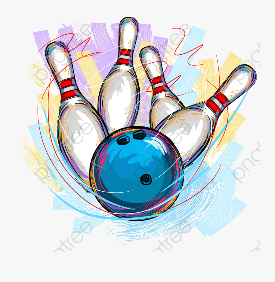 Bowling Material Picture Painted, Bowling Clipart, - Bowling Ball And Pins Png, Transparent Clipart