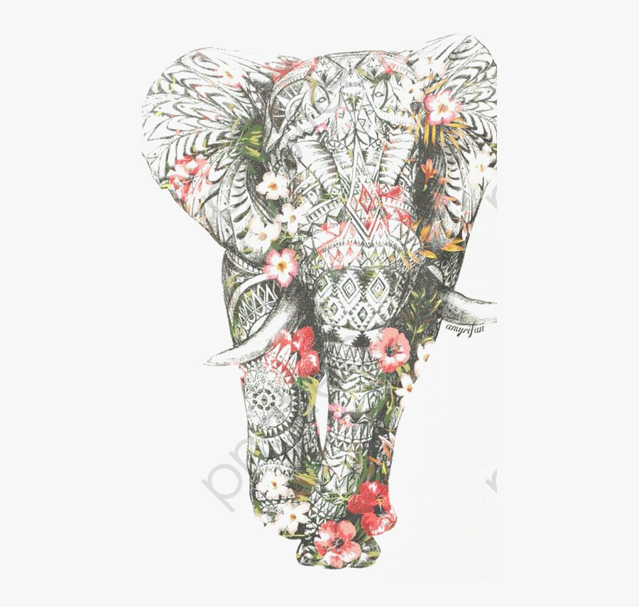 Elephant Pattern Clipart Painted - Phone Wallpapers With Elephants, Transparent Clipart