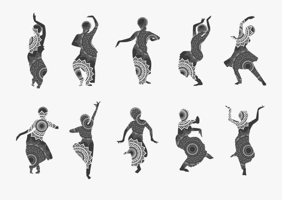 Silhouetten Von Bollywood-tänzern - Silhouette Indian Dance Png, Transparent Clipart