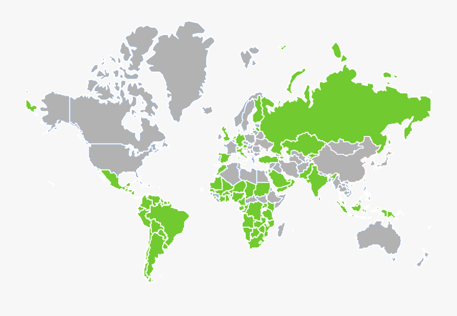 World Map Globe Vector Graphics - Global Developer Population And Demographic Study 2018, Transparent Clipart