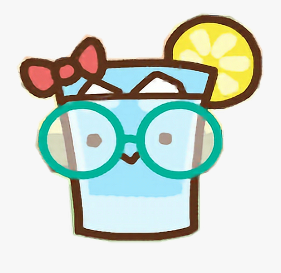 Clawbert Cute Kawaii Cartoon Glass Lemonade Lemon Bow - Cute Glass Cartoon Png, Transparent Clipart