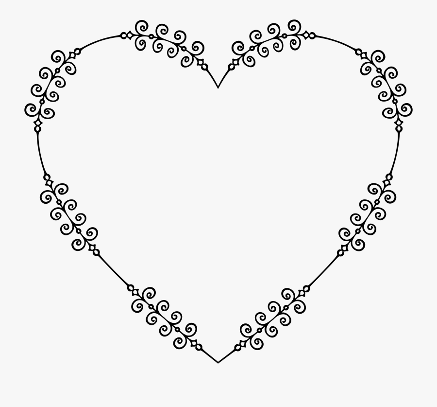 Flourish Heart Frame Clip Arts - Heart, Transparent Clipart
